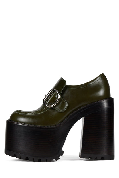 OFFSET Heeled Loafer - Blue Oiled |Jeffrey Campbell