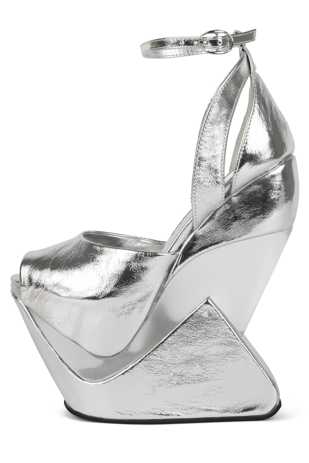 CELESTIAN Platform Wedge Sandal - Silver |Jeffrey Campbell