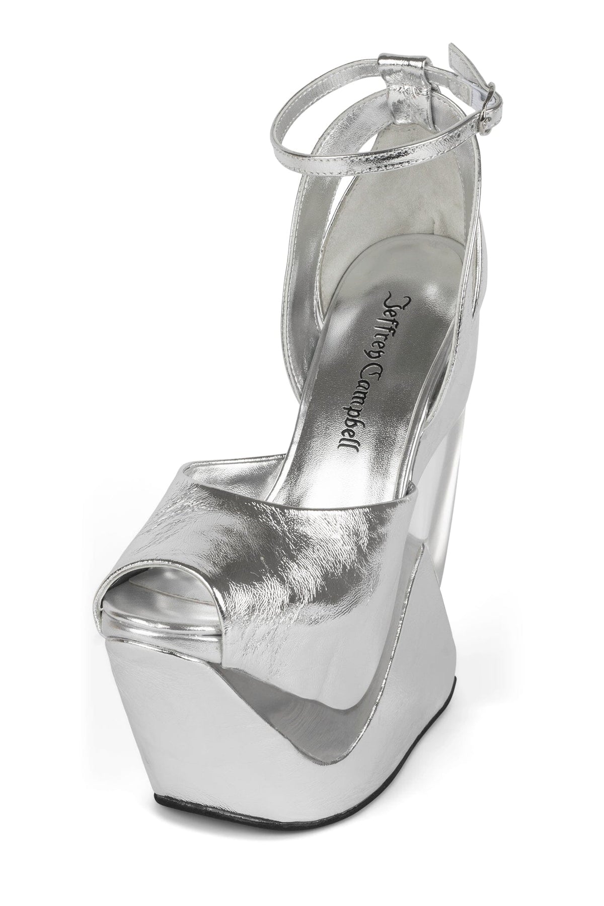 CELESTIAN Platform Wedge Sandal - Silver |Jeffrey Campbell