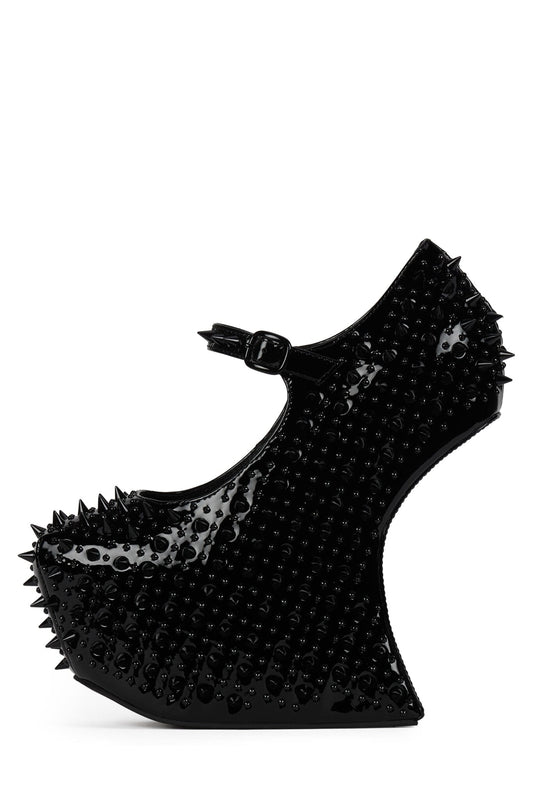 PRICKLY Platform Pump - Black Patent Black |Jeffrey Campbell