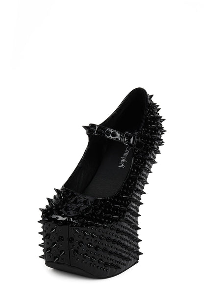PRICKLY Platform Pump - Black Patent Black |Jeffrey Campbell