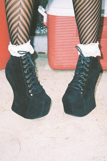 NIGHTLITA Wedge Platform Boot - Black Suede |Jeffrey Campbell