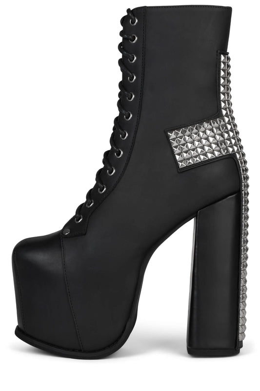 BL-CROSS Platform Boots - Black Washed Silver |Jeffrey Campbell