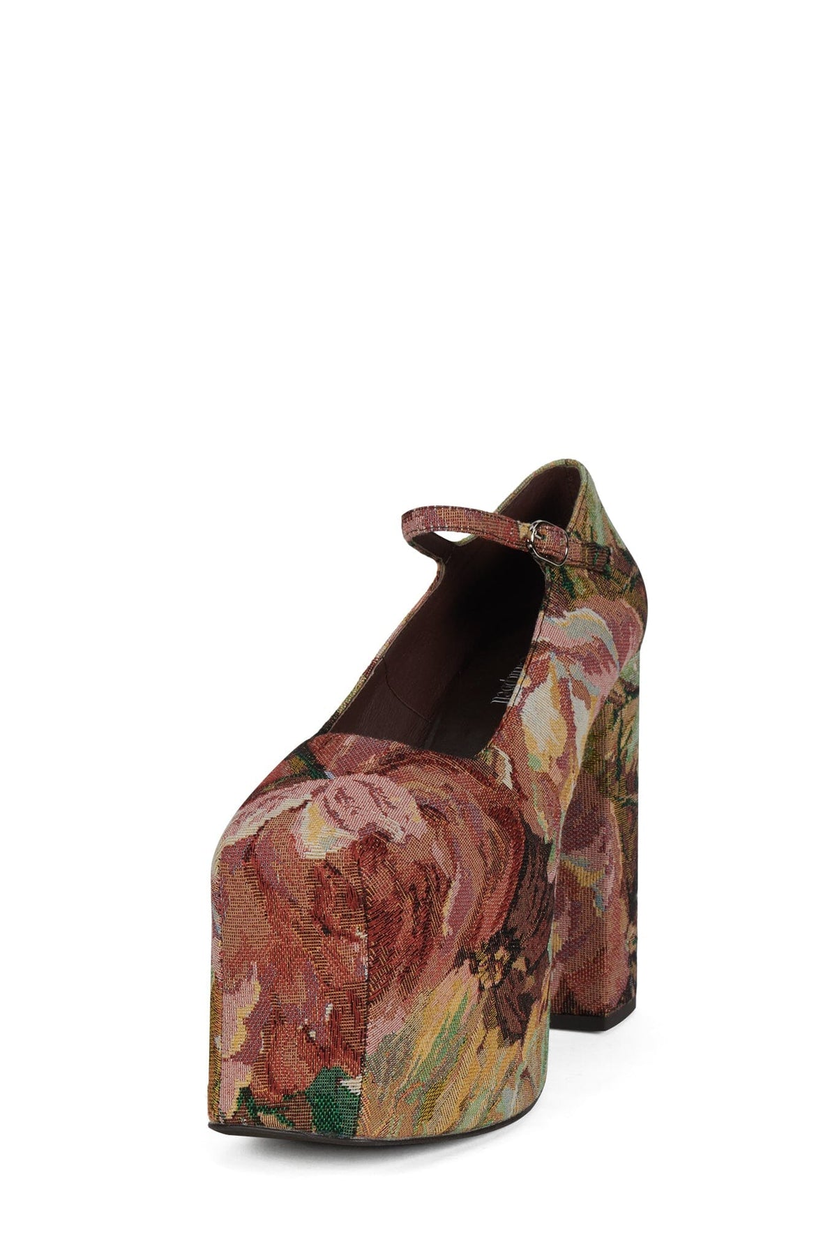 THE-TRUTH Platform Mary-Jane Pump - Red Multi Tapestry |Jeffrey Campbell