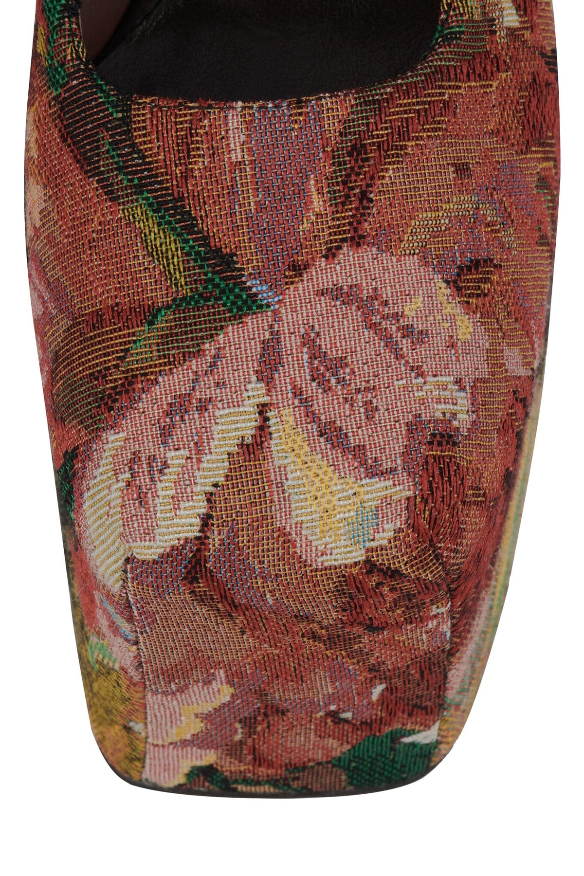 THE-TRUTH Platform Mary-Jane Pump - Red Multi Tapestry |Jeffrey Campbell