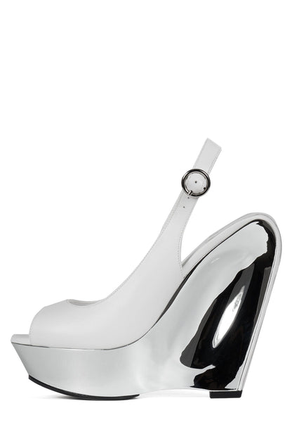 SPEED-SB Slingback Sandal - White Silver |Jeffrey Campbell