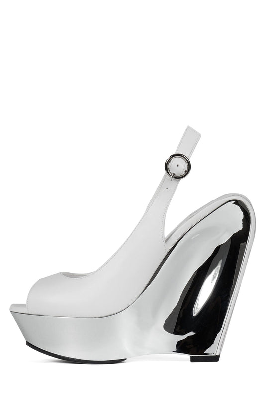 SPEED-SB Slingback Sandal - White Silver |Jeffrey Campbell