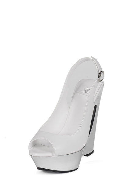 SPEED-SB Slingback Sandal - White Silver |Jeffrey Campbell