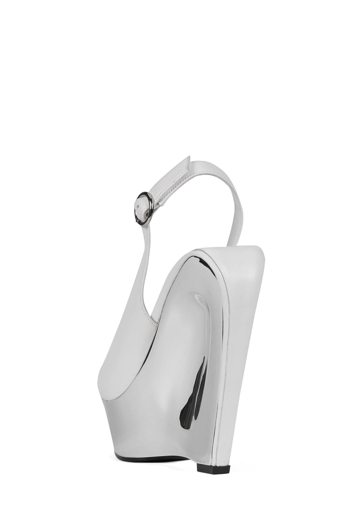 SPEED-SB Slingback Sandal - White Silver |Jeffrey Campbell