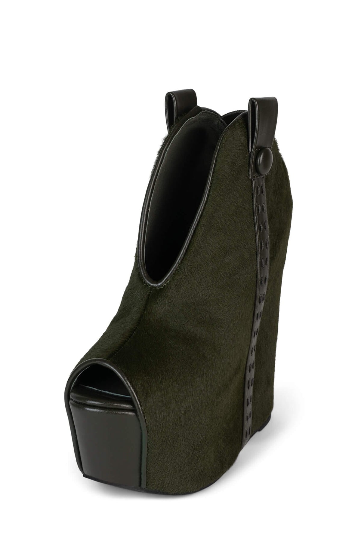 KELSEY-FUR Platform Bootie - Olive |Jeffrey Campbell