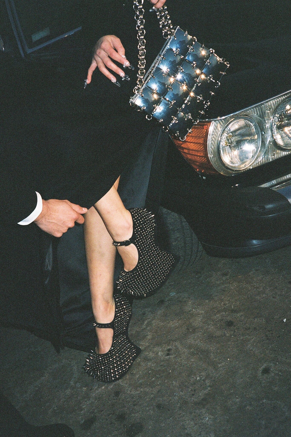 PRICKLY Platform Pump - Black Suede Silver |Jeffrey Campbell