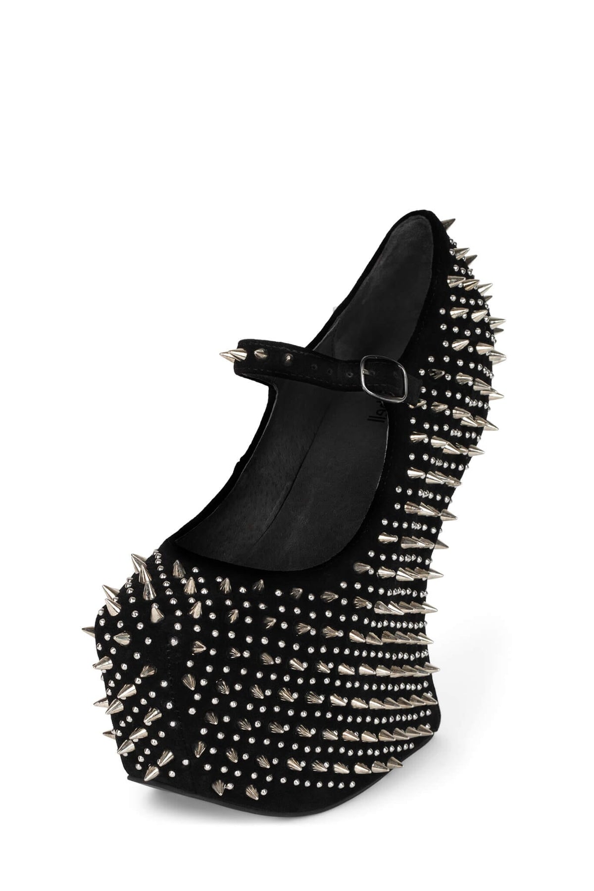 PRICKLY Platform Pump - Black Suede Silver |Jeffrey Campbell
