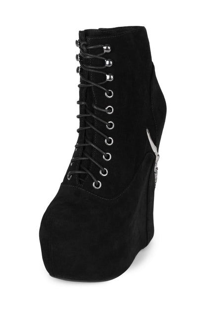 DAMSEL-CLW Platform Boots - Black Suede Pewter |Jeffrey Campbell