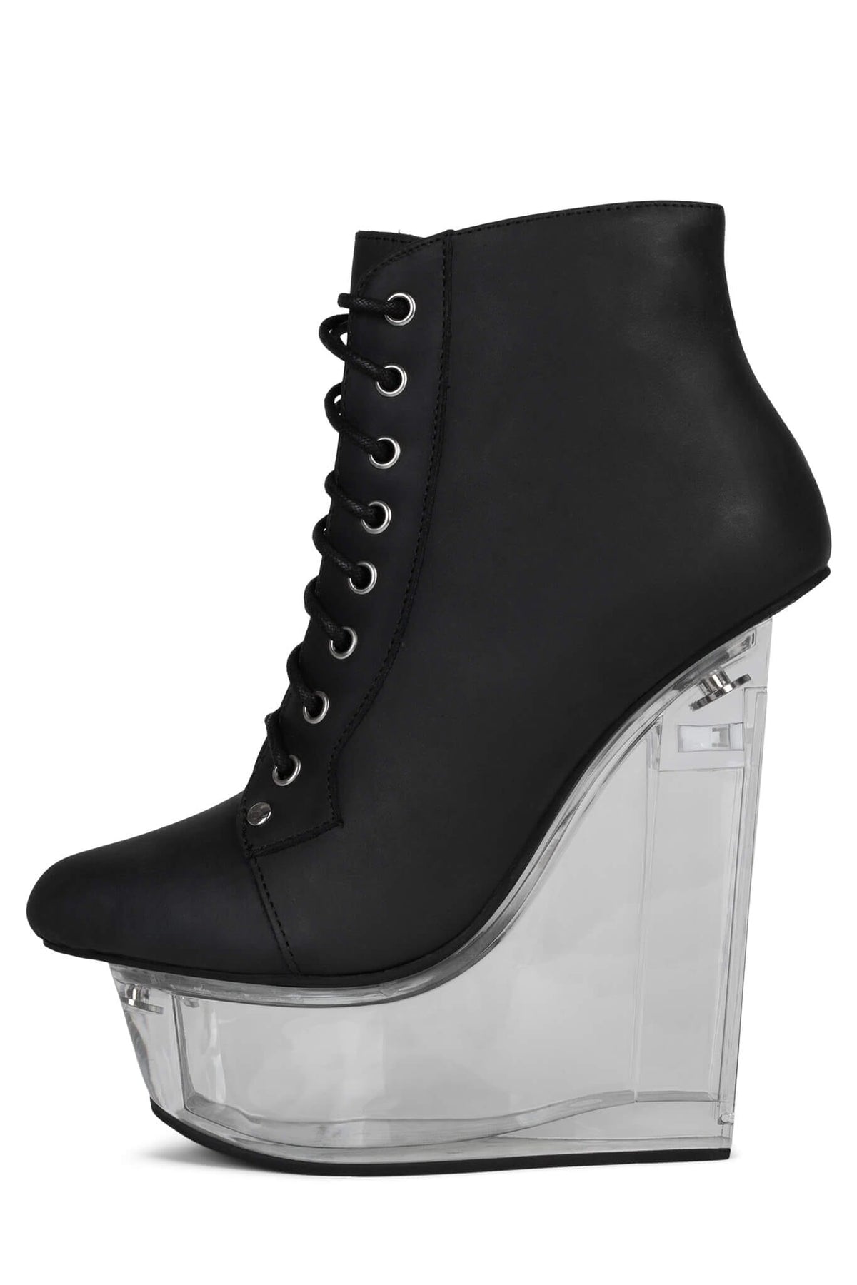 BALFOUR Platform Wedge - Black Washed Clear |Jeffrey Campbell