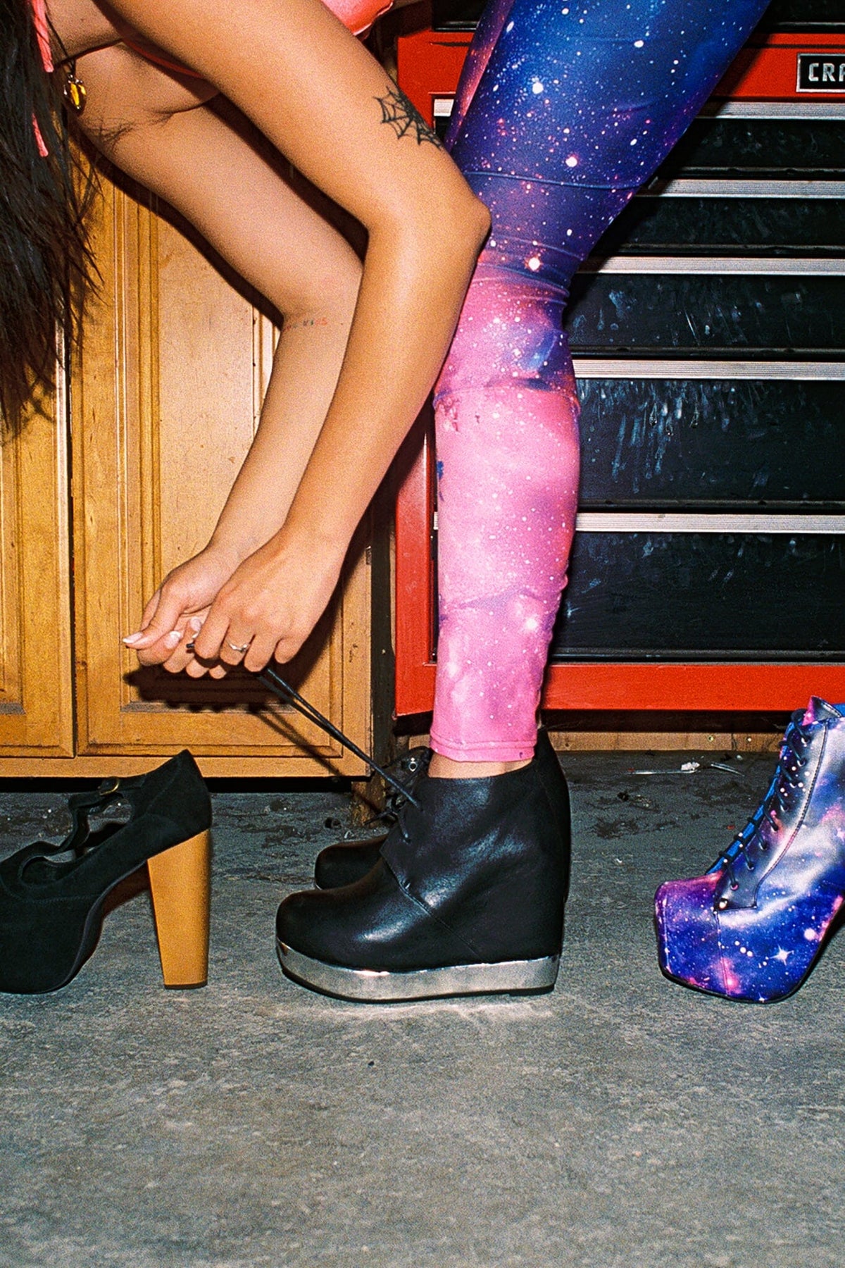 ALEXIS Ankle Boots - Black Silver |Jeffrey Campbell