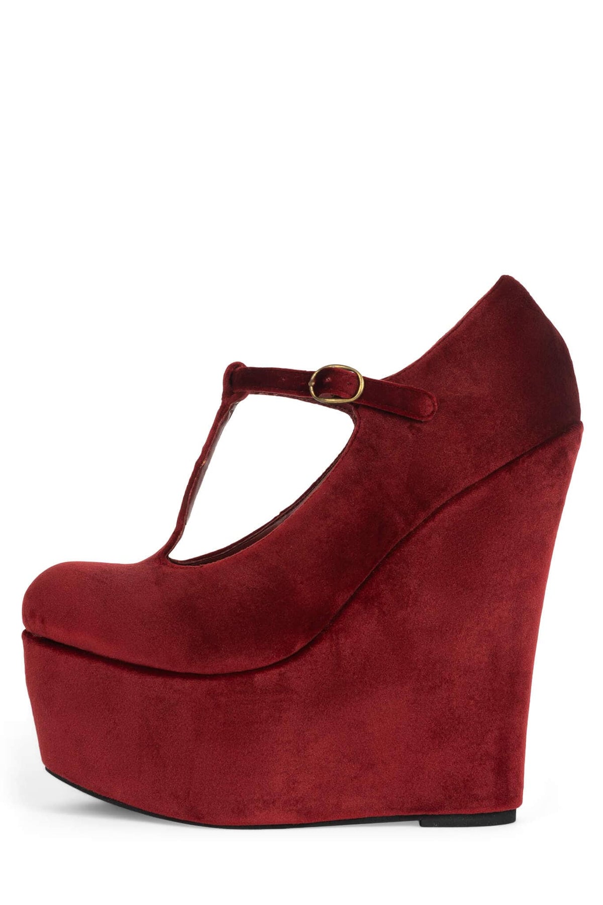 BAM-BAM Platform Mary-Jane - Wine Velvet |Jeffrey Campbell