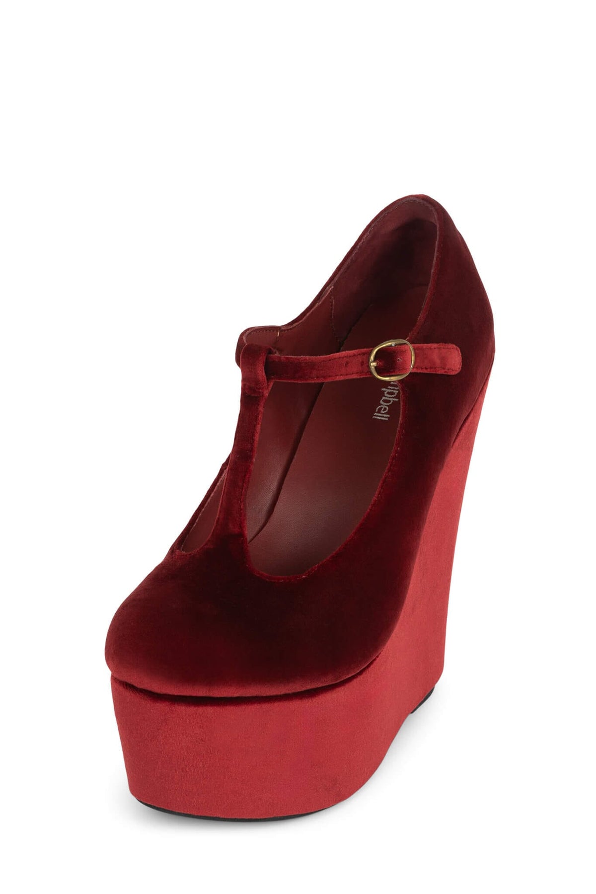 BAM-BAM Platform Mary-Jane - Wine Velvet |Jeffrey Campbell