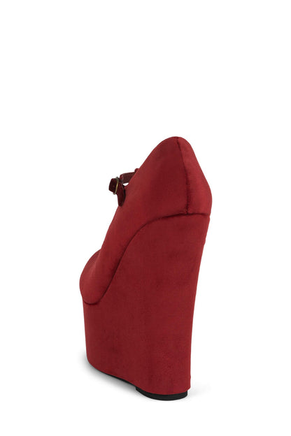 BAM-BAM Platform Mary-Jane - Wine Velvet |Jeffrey Campbell