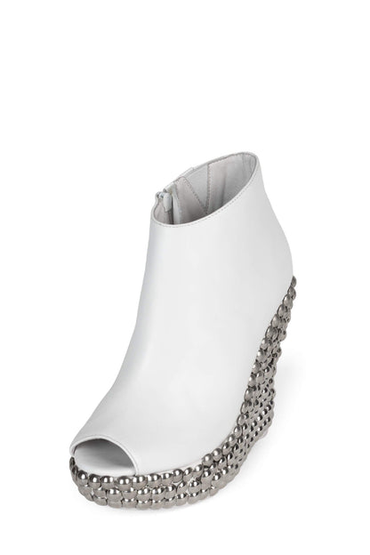 TICK Platform Booties - White |Jeffrey Campbell