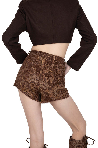 BANGER SHORTS - Brown Tapestry |Jeffrey Campbell
