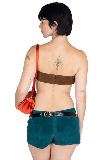 OUT-WEST SHORTS Shorts - Turquoise Suede |Jeffrey Campbell
