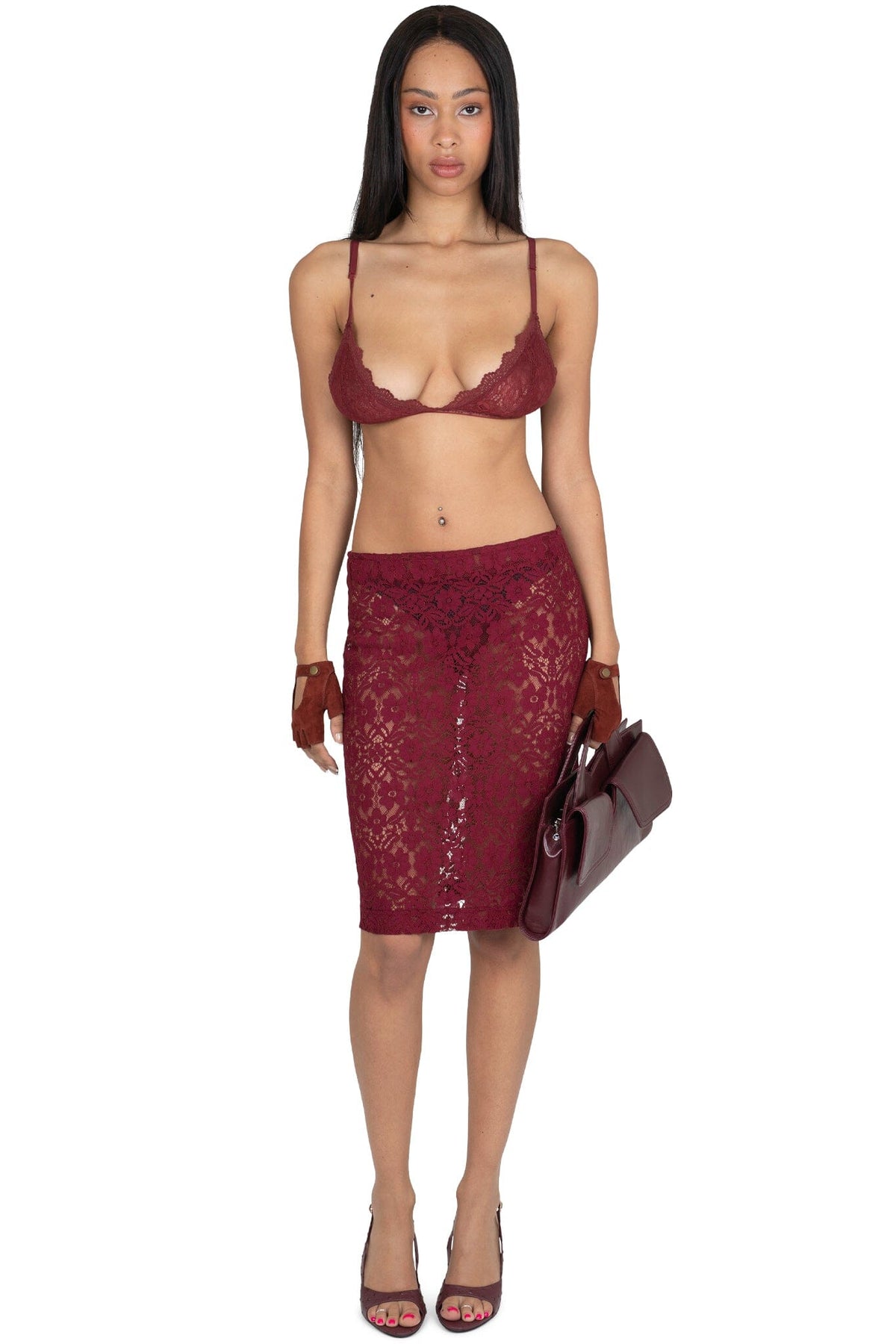 AMALIE-LC SKIRT - Wine |Jeffrey Campbell