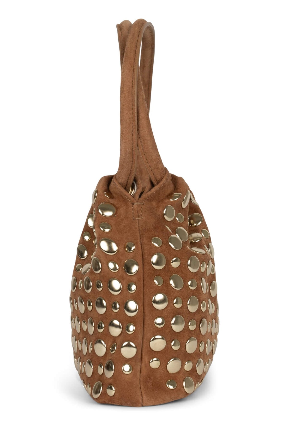 LIL-BRAT Bucket Bag - Tan Suede Gold |Jeffrey Campbell