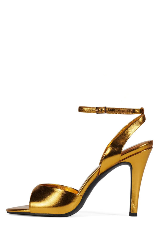 BAR-HOP Heeled Sandal - Gold Metallic |Jeffrey Campbell