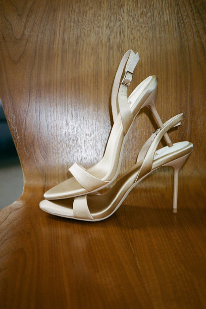 GO-GETTER Heeled Sandals - Champagne Satin |Jeffrey Campbell