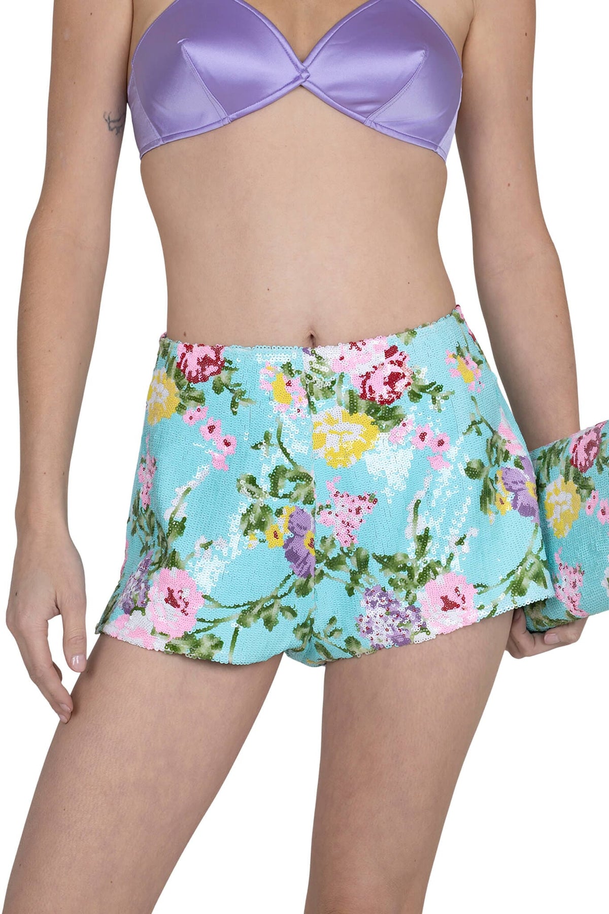 CHEEKZ-SEQ SHORTS - Blue Combo |Jeffrey Campbell