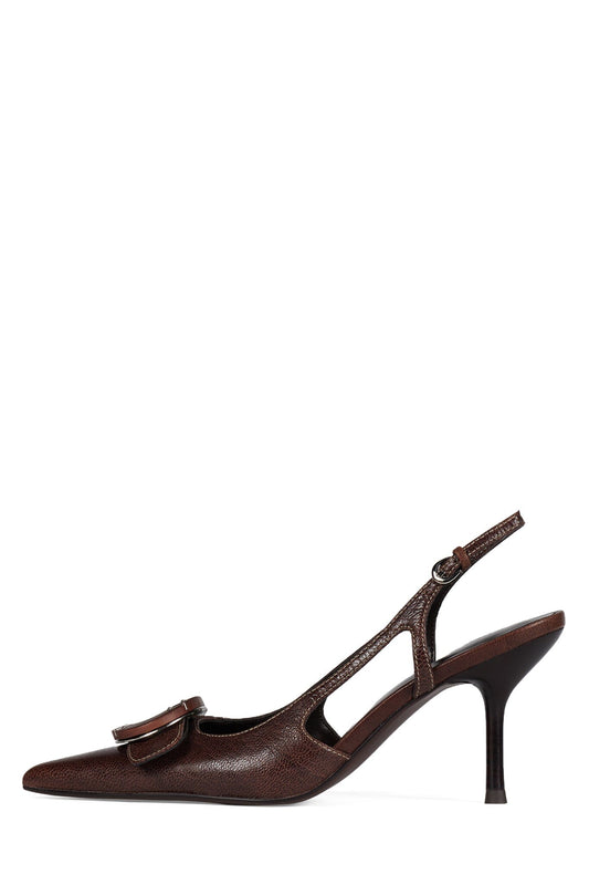 HANNIGAN Heeled Slingback - Brown Combo |Jeffrey Campbell