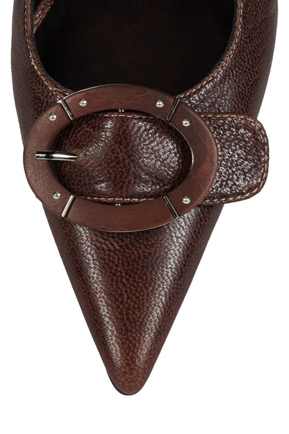 HANNIGAN Heeled Slingback - Brown Combo |Jeffrey Campbell