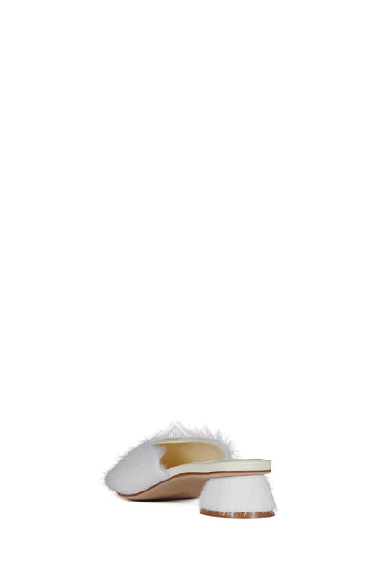 MOLLY-2F Heeled Mule - Ivory Longhair |Jeffrey Campbell