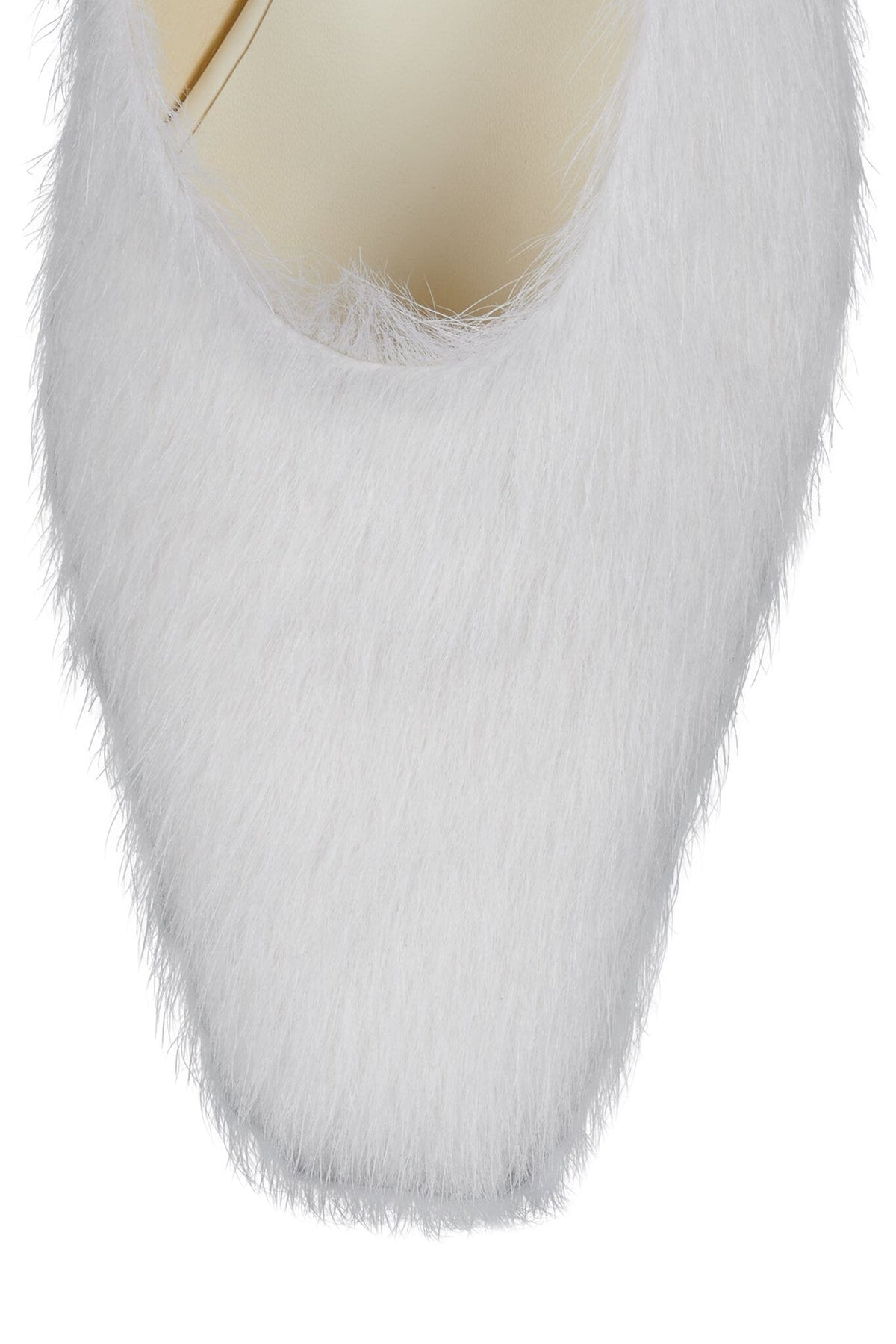 MOLLY-2F Heeled Mule - Ivory Longhair |Jeffrey Campbell