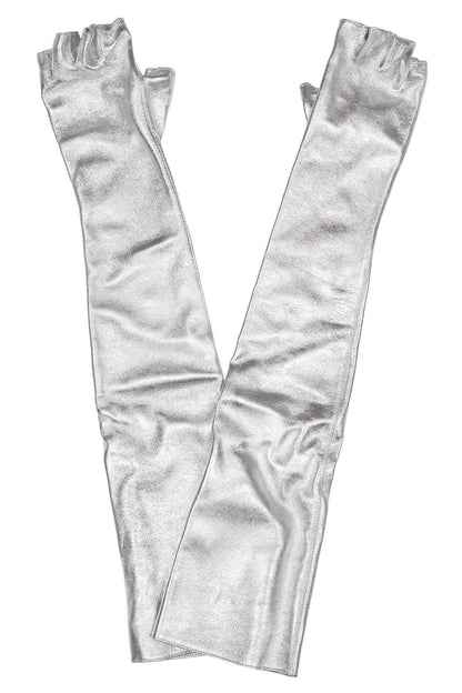 KRAFTIG GLOVES Leather Gloves - Silver |Jeffrey Campbell