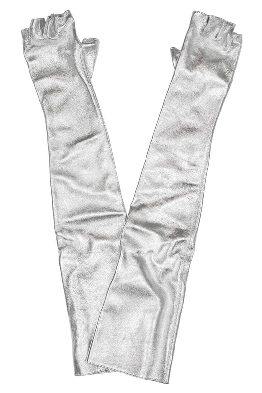 KRAFTIG GLOVES Leather Gloves - Silver |Jeffrey Campbell