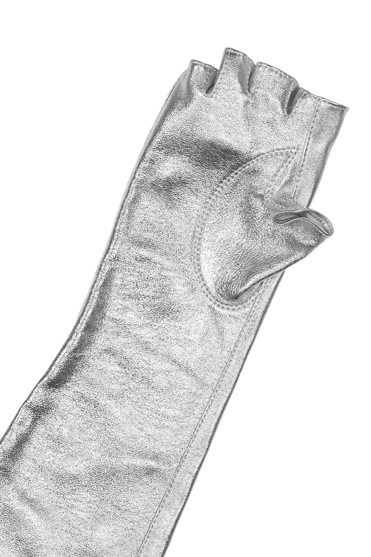 KRAFTIG GLOVES Leather Gloves - Silver |Jeffrey Campbell