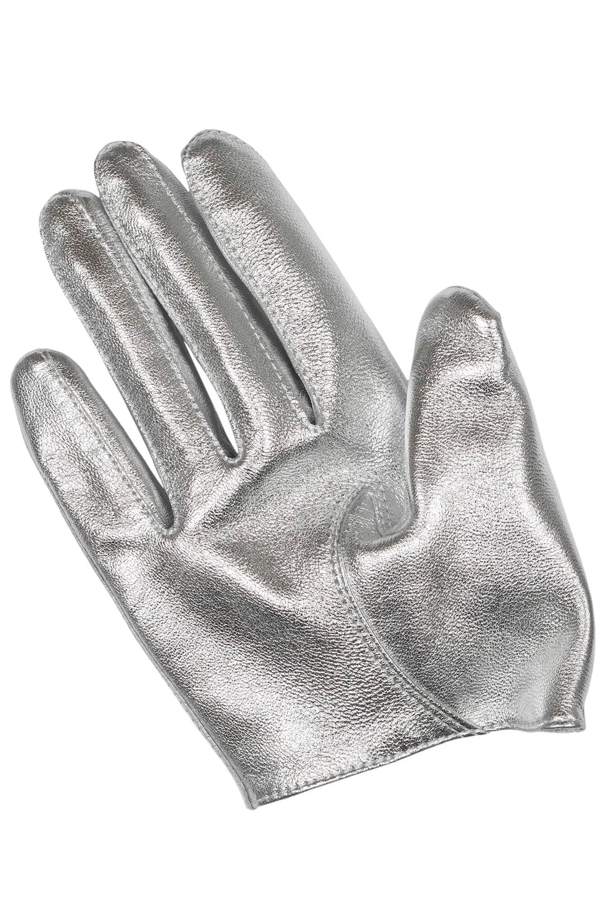 PIT-CREW Leather Gloves - Silver |Jeffrey Campbell