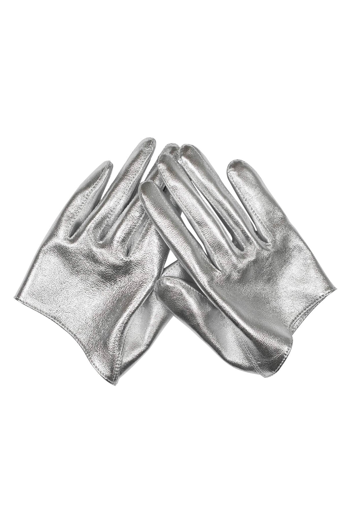 PIT-CREW Leather Gloves - Silver |Jeffrey Campbell