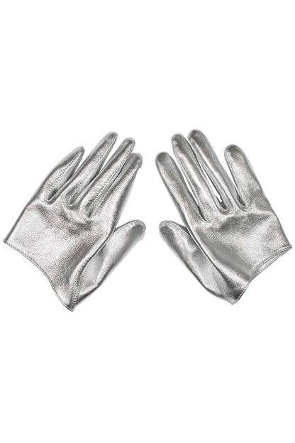 PIT-CREW Leather Gloves - Silver |Jeffrey Campbell