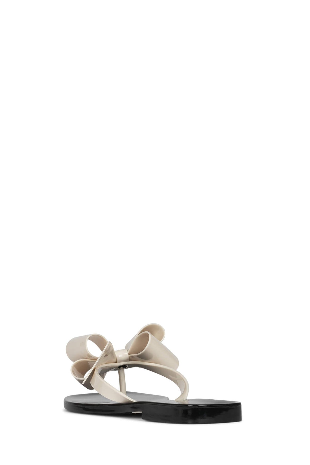 SUGARY Flat Sandal - Cream Shiny Black Shiny |Jeffrey Campbell