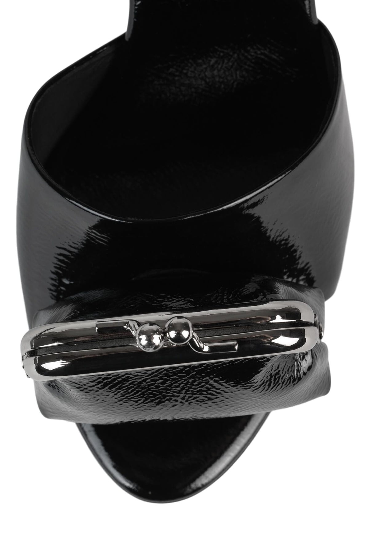 XTRA-COIN Heeled Sandal - Black Crinkle Patent |Jeffrey Campbell