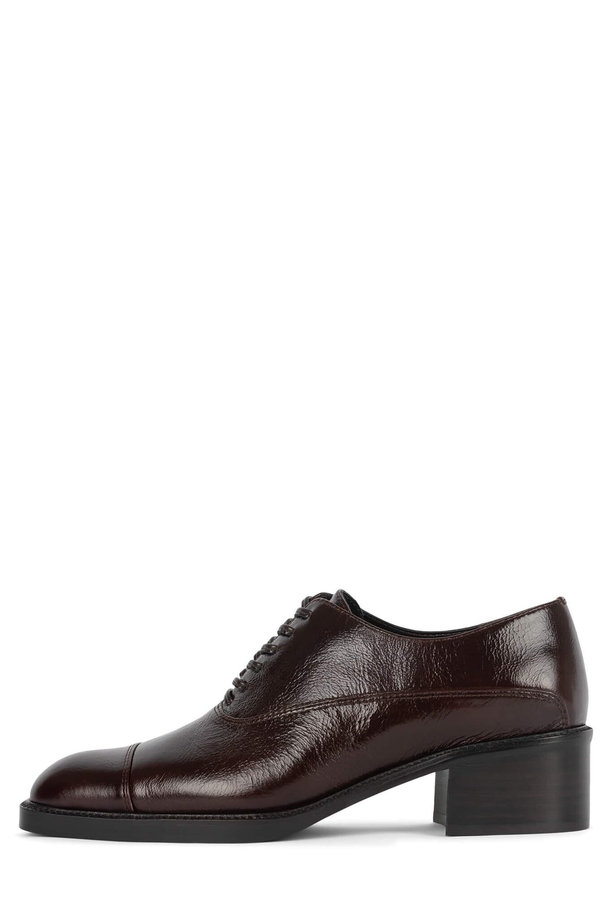 THATCH Heeled Oxford - Black Crinkle |Jeffrey Campbell