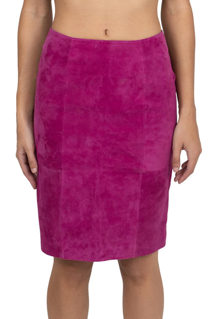 AMALIE SKIRT Pencil Skirt - Fuchsia Suede |Jeffrey Campbell