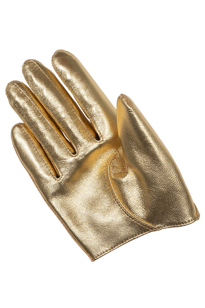 PIT-CREW Leather Gloves - Gold Metallic |Jeffrey Campbell