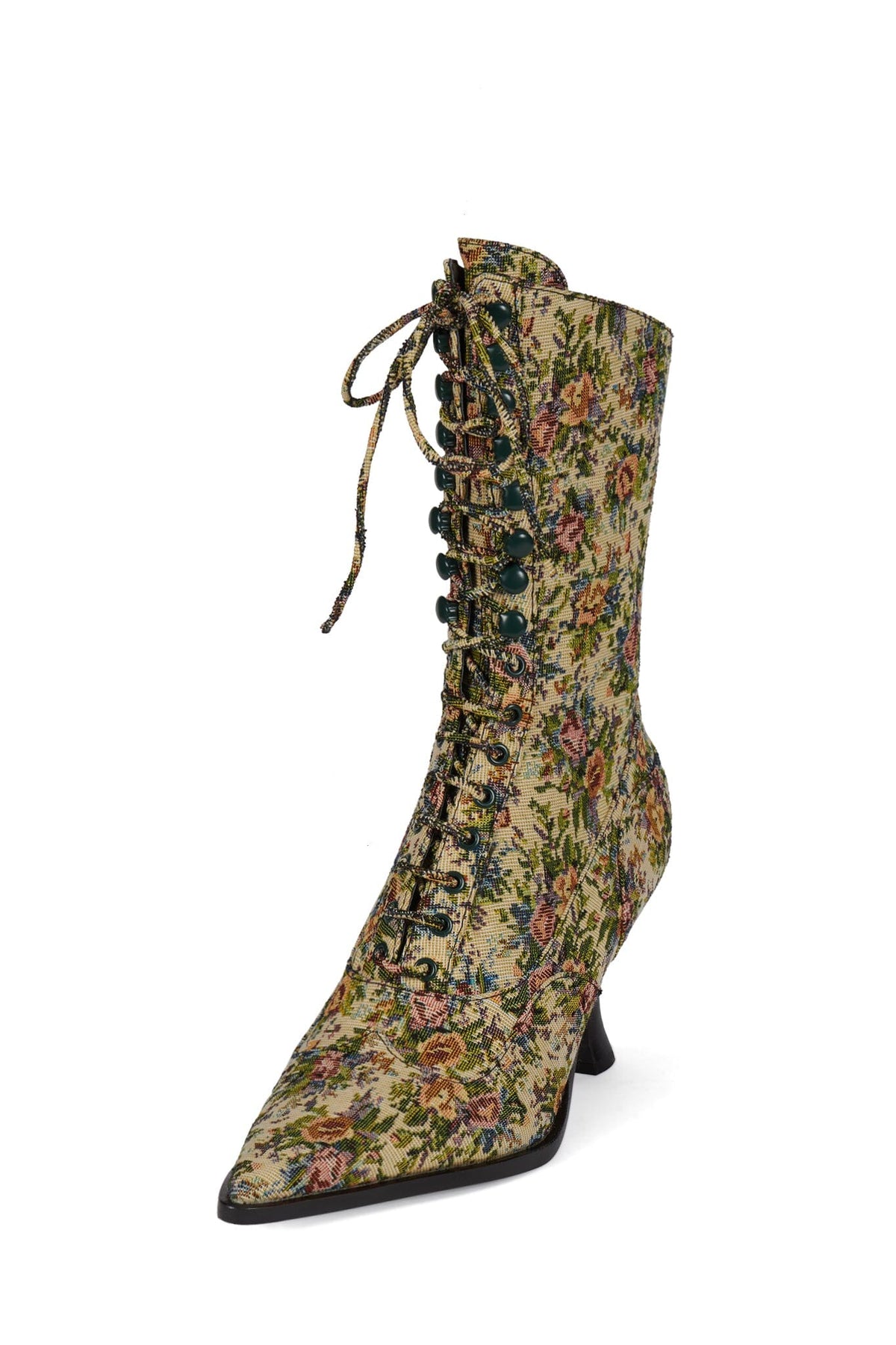 MAYSVILLE Heeled Boot - Beige Floral Tapestry |Jeffrey Campbell