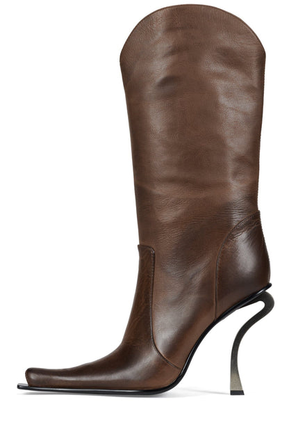 DULCIMER Heeled Boot - Coffee Ruboff Pewter |Jeffrey Campbell