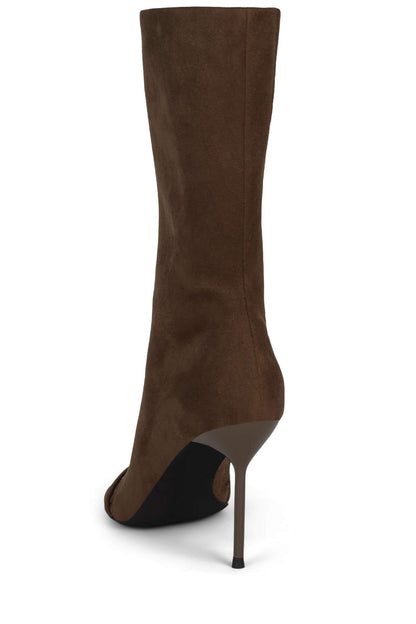 GLAMOUR Mid-Calf Boots - Brown Suede |Jeffrey Campbell
