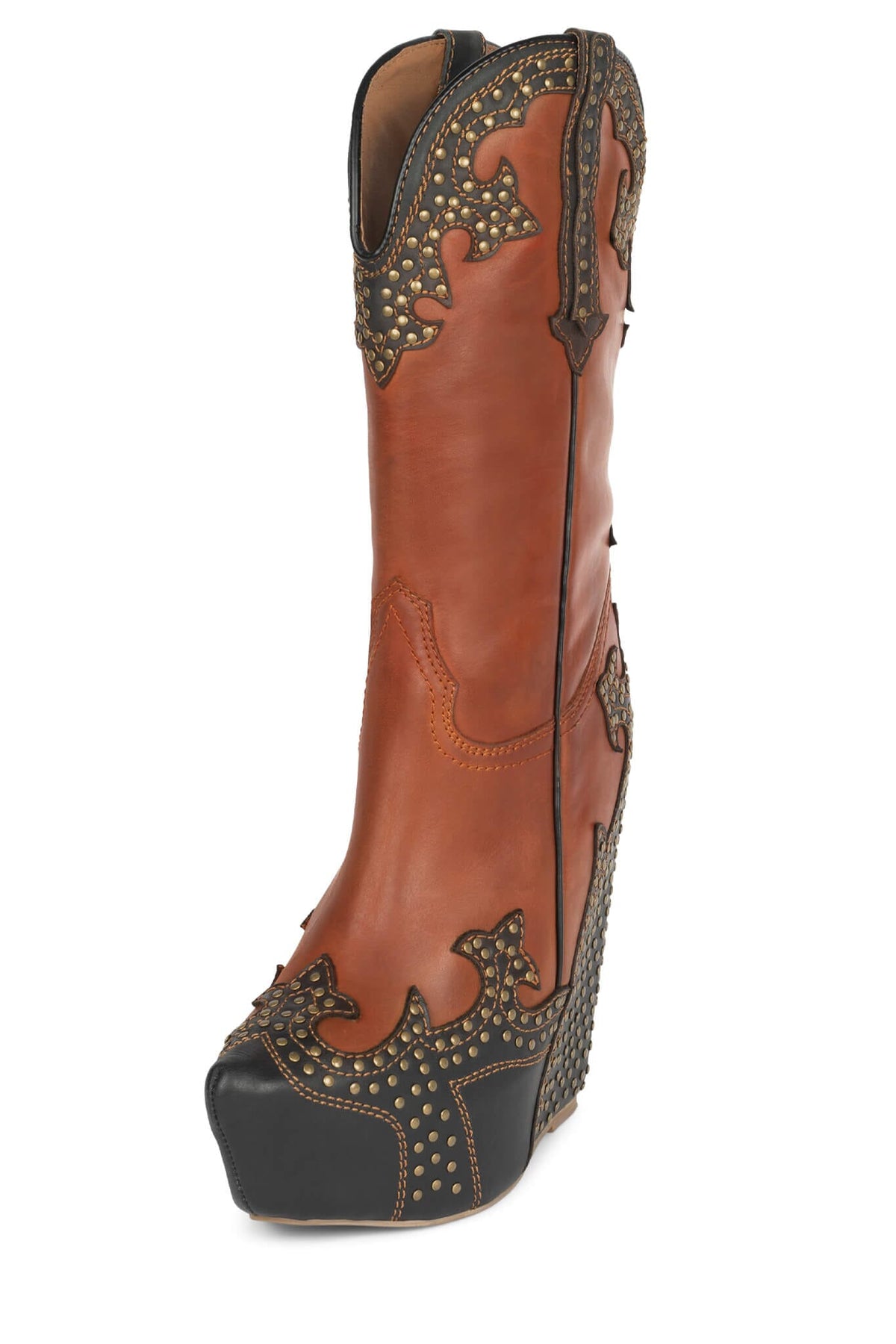 GIDDY-STUD Western Boot - Tan Black |Jeffrey Campbell