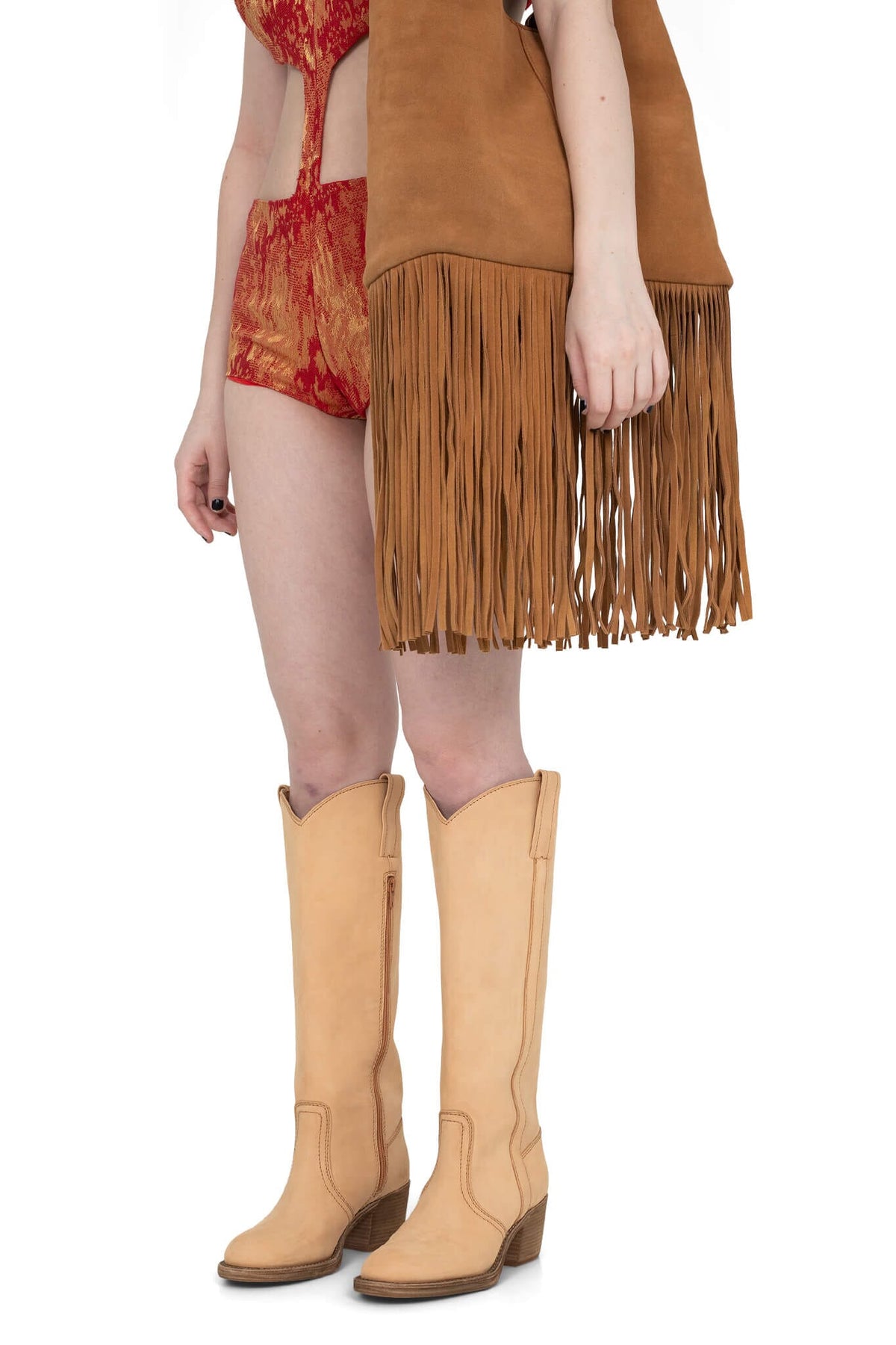 BLESSIE Knee-High Boot - Natural Distressed |Jeffrey Campbell